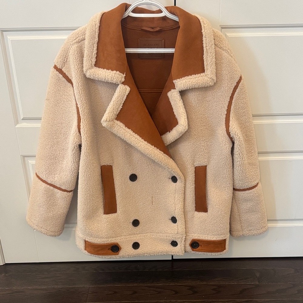 Blank NYC Brown Leather Label Detail